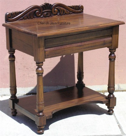 Code: BSC 101-M Name: Bow Front Bedside Table Size: W64 X D42 X H71 cm Wood: Solid Mahogany